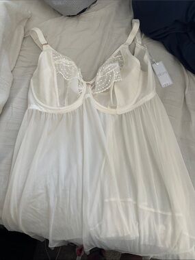 Elomi Sheer Ivory Mesh Babydoll Chemise